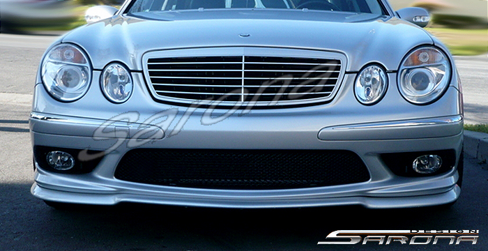 Custom Mercedes E Class Front Bumper Add-on  Sedan Front Add-on Lip (2003 - 2006) - $279.00 (Manufacturer Sarona, Part #MB-001-FA)